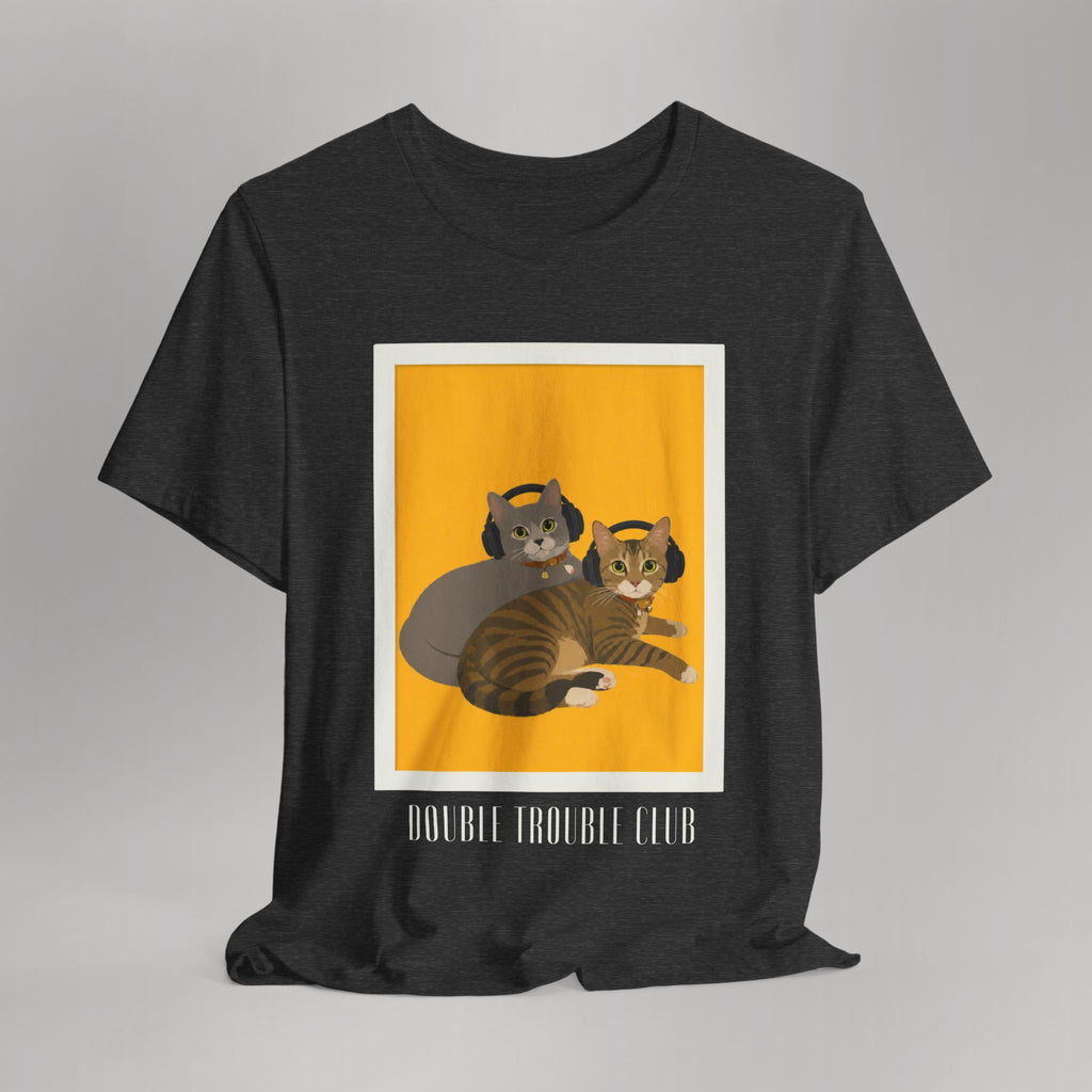 Double Trouble Club – Meonji & Chorong Two Cats with Headphones Graphic Tee