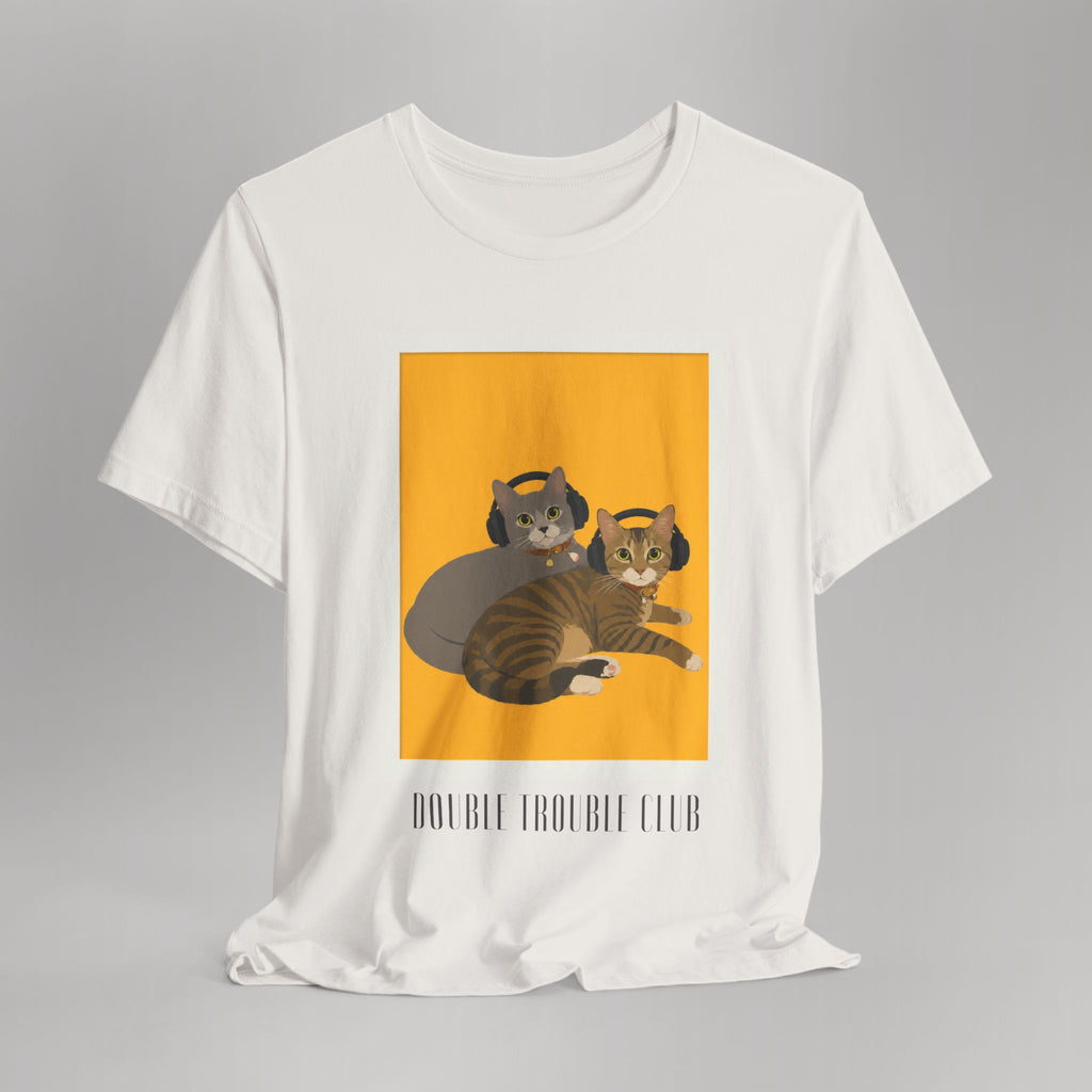 Double Trouble Club – Meonji & Chorong Two Cats with Headphones Graphic Tee