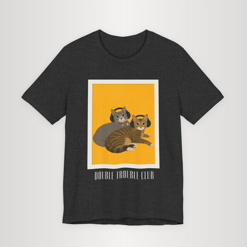 Double Trouble Club – Meonji & Chorong Two Cats with Headphones Graphic Tee