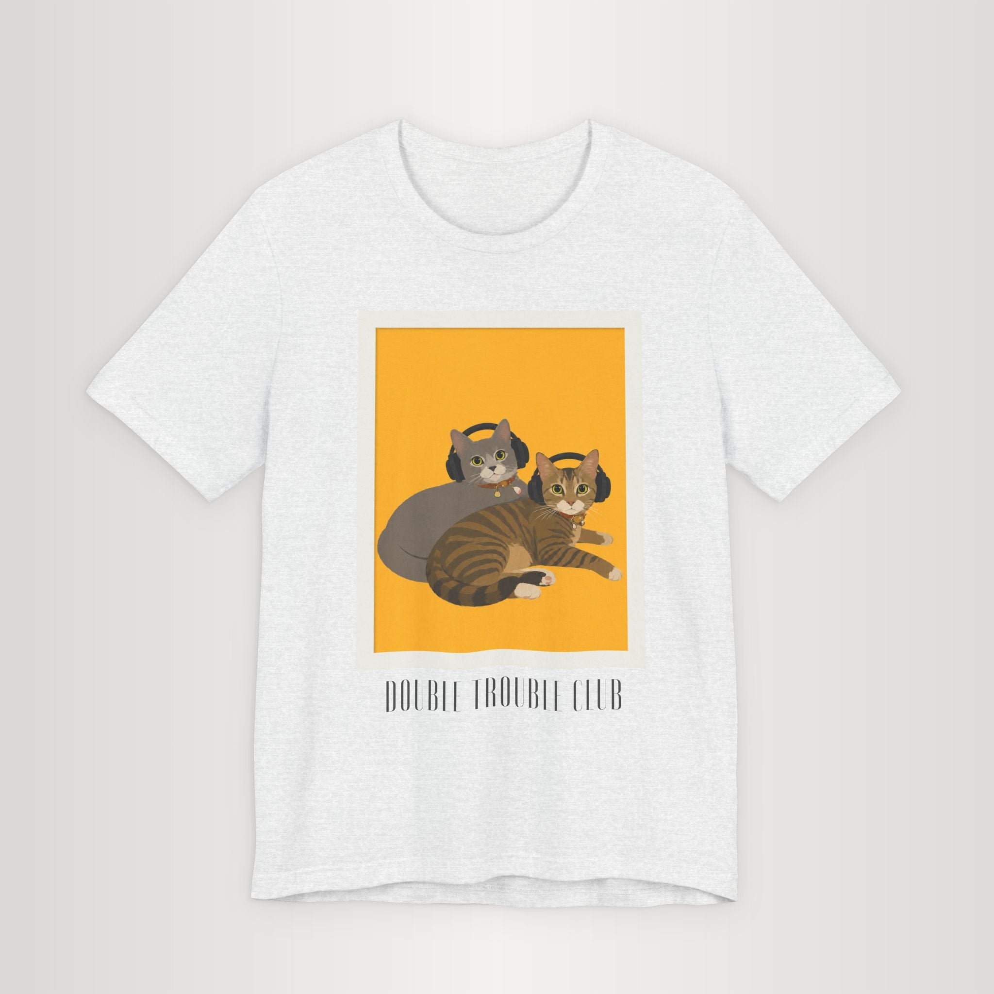 Double Trouble Club – Meonji & Chorong Two Cats with Headphones Graphic Tee